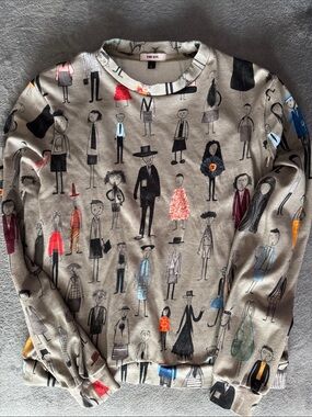 The Kit Graphic Crewneck Sweater with Multi-Color Figures